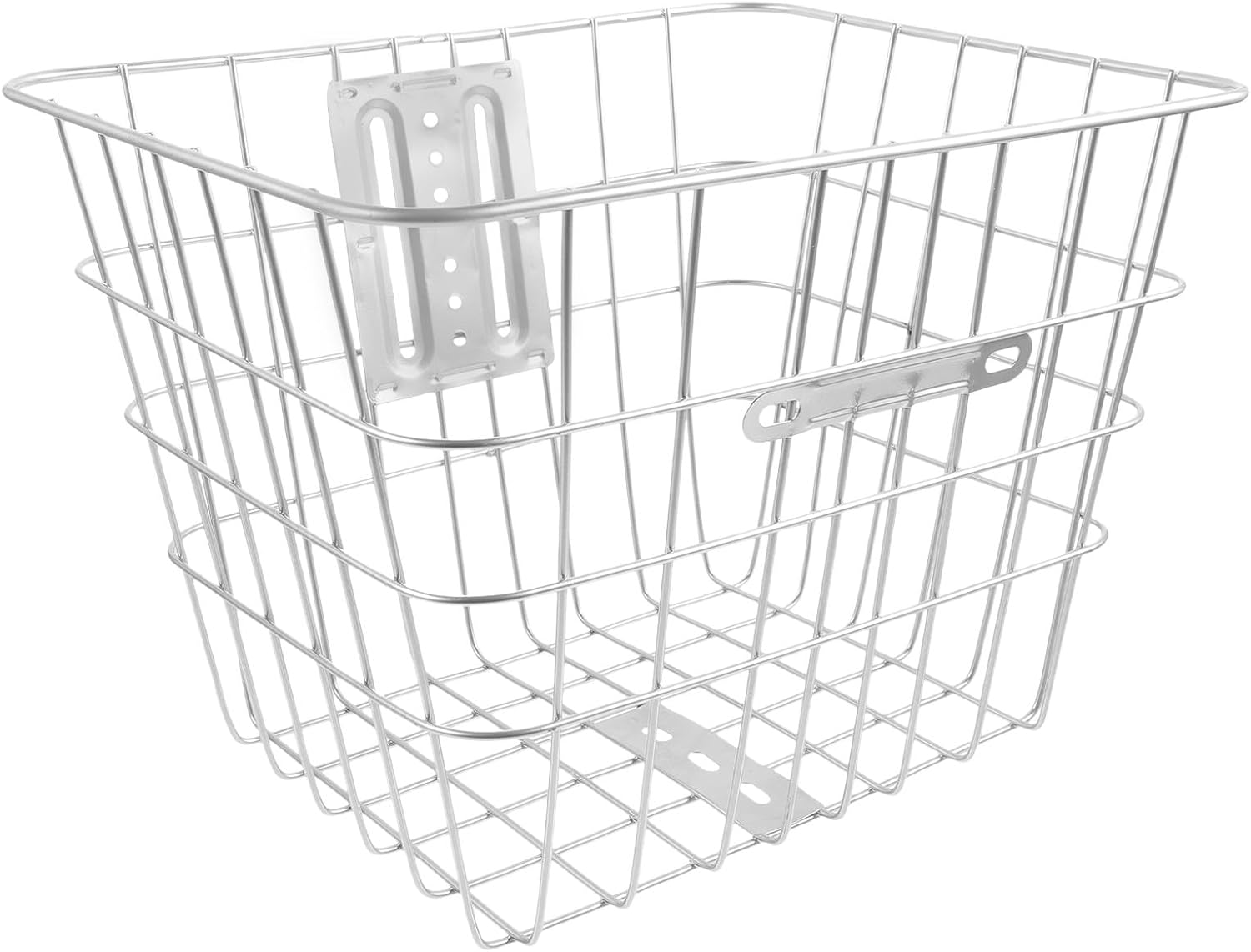 Milisten Rear Bike Basket Large Silver Metal Rear Rack Cargo Basket Multi-Function for Cycling and Outdoor Riding