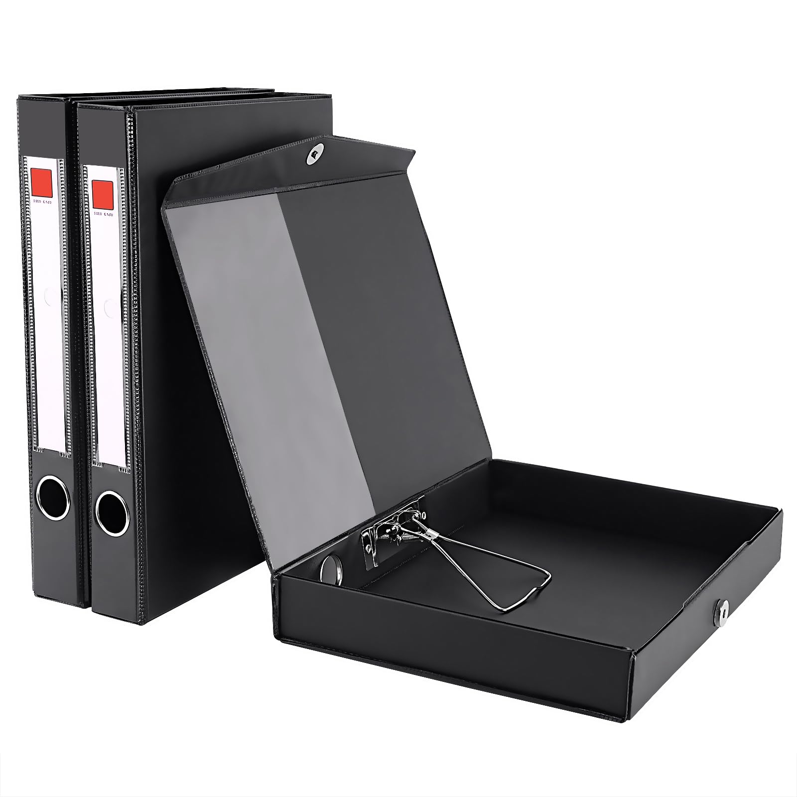 GUOKOFF Box Files A4, 3 Pack Box File with Document Clip, 45mm