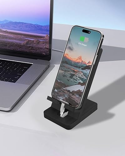 Miniatura 8 de Soporte para teléfono celular, soporte para teléfono portátil, soporte para teléfono transparente para escritorio (negro)
