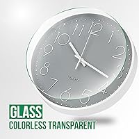 Vista 5 de Wall Clock 10 Inch Non-Ticking Silent Modern Simple Style Round Decor Clock Gray Stereoscopic Dial Quartz Wall Clocks for Home/Office/School/Living