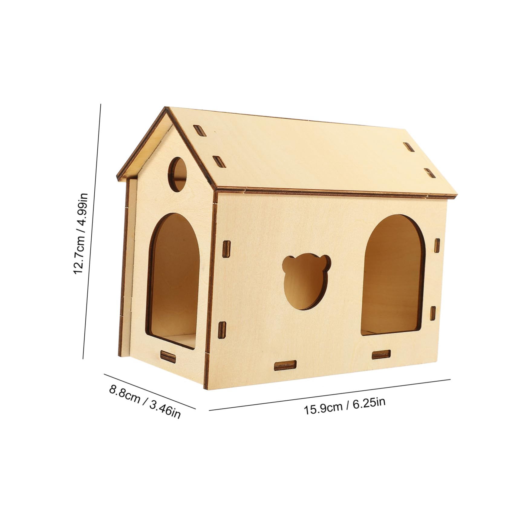 Toddmomy DIY Assembly Hamster Hideout House Unfinished Wooden Small Animal Hut and Pet Shelter Multi Use Design for Sleeping and Hiding for Hamsters Chinchillas