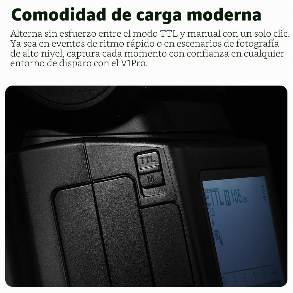 Godox V1Pro S Flash de cámara de cabeza redonda 2.4G X inalámbrico HSS 76Ws TTL Li-ion cámara de cabeza redonda Speedlight con flash externo SU-1 para Sony