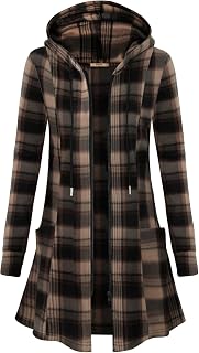 Miusey Womens Zip Up Long Hoodie Jacket Lightweight Tunic Sweatshirt Open Front Cardigan