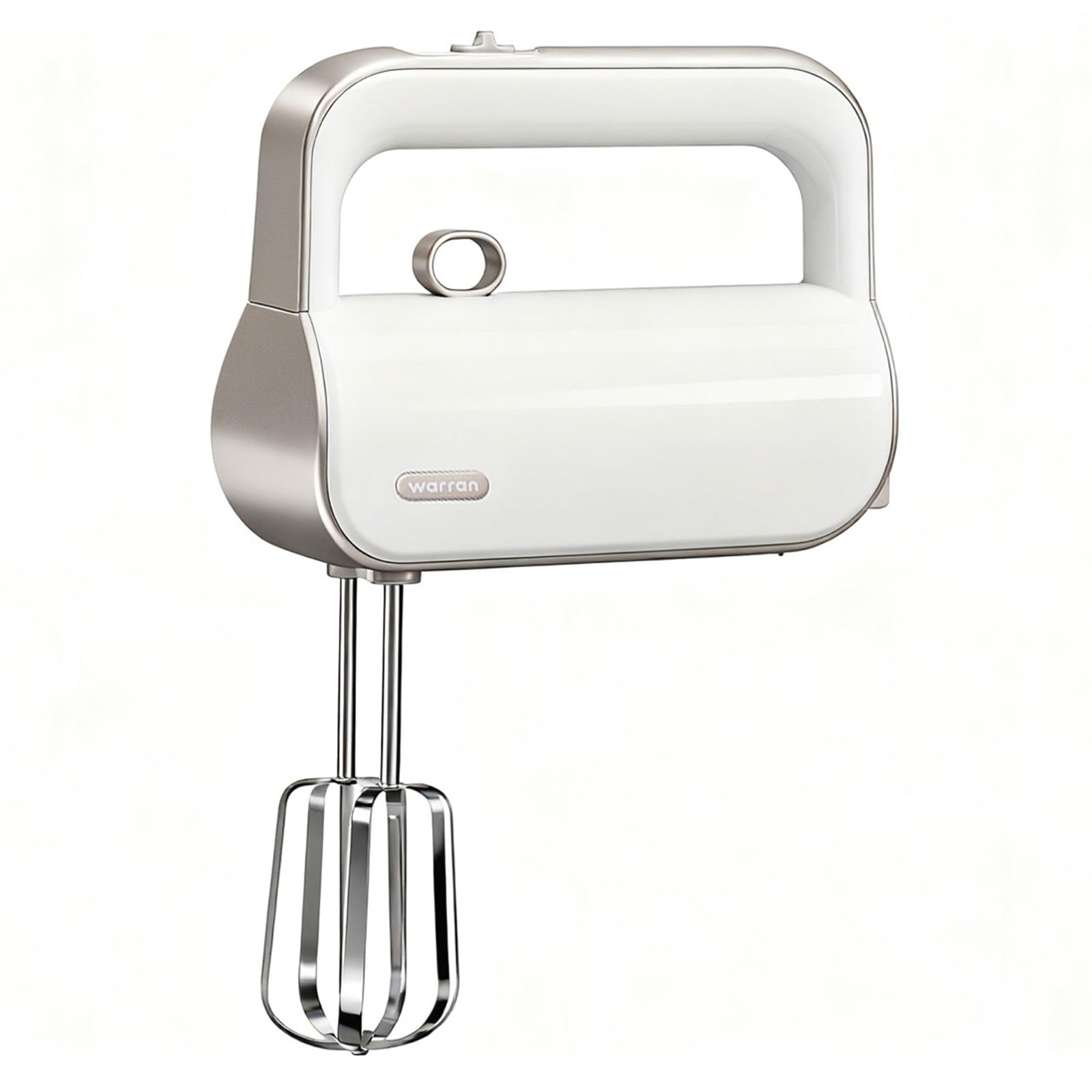 warran Master 5-Speed Electric Hand Mixer with Turbo Boost Stainless Steel Whisk Beaters Dough Hooks Milk Frother Lightweight