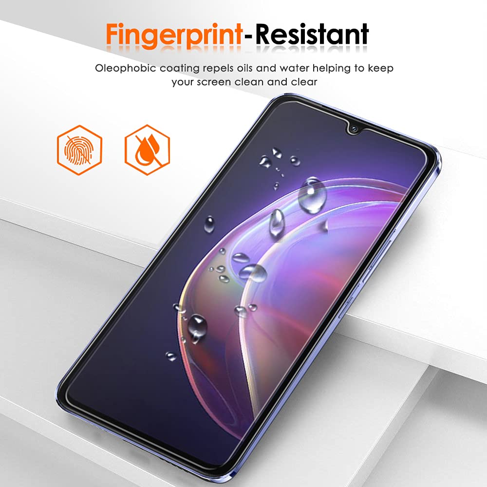 KLYEU vetro temperato per Vivo V21 5G, schermo protettore pellicola protettiva pellicola blindata trasparente HD 9H pellicola protettiva Compatibile con Vivo V21 5G 3 Pezzi