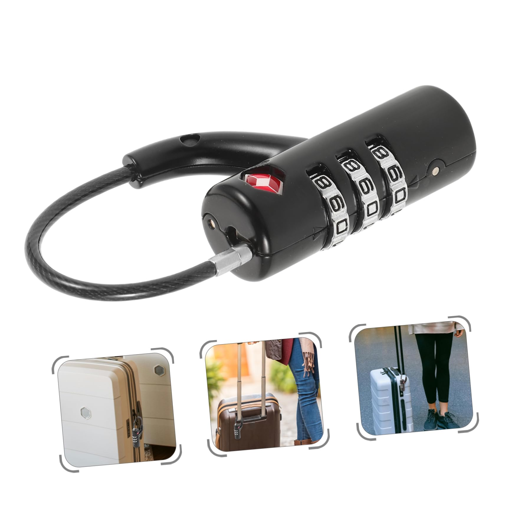 ULTECHNOVO 4piezas Candado De Combinación Tsa Para Equipaje y Mochilas Cerradura De Seguridad Bloqueo Portable Para Viajes Para Maletas y Mochilas