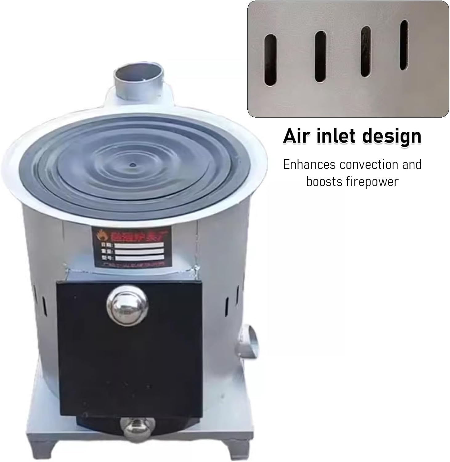 Versatile Heavy-Duty Wood Burning Stove with 2 Cooking Rings, Steel Outdoor Stove for Camping, Cabin Kitchen, Backyard, Emergency(Stove+2 pipe)