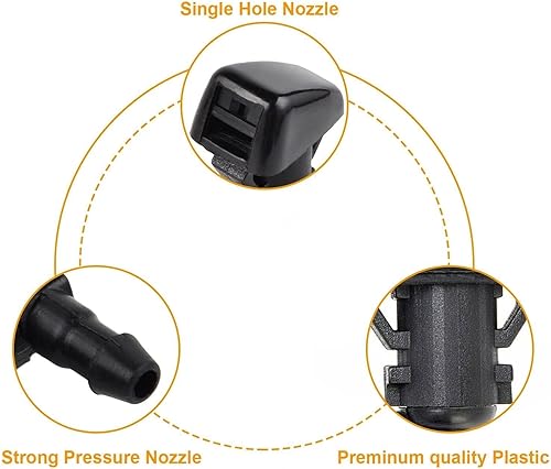 Miniatura 2 de Cheriezing 55157319AA - Juego de 2 boquillas para limpiaparabrisas delantero, un solo orificio compatible con Dodge Nitro 2007-2012, Commander