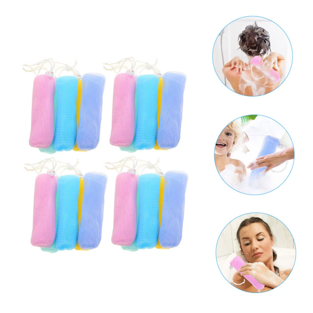 LIFKOME 20pcs Soap Foaming Nets Exfoliating Mesh Pouches for Facial Cleansing Manual Soap Bags for Bath Shower Multi Bar Storage