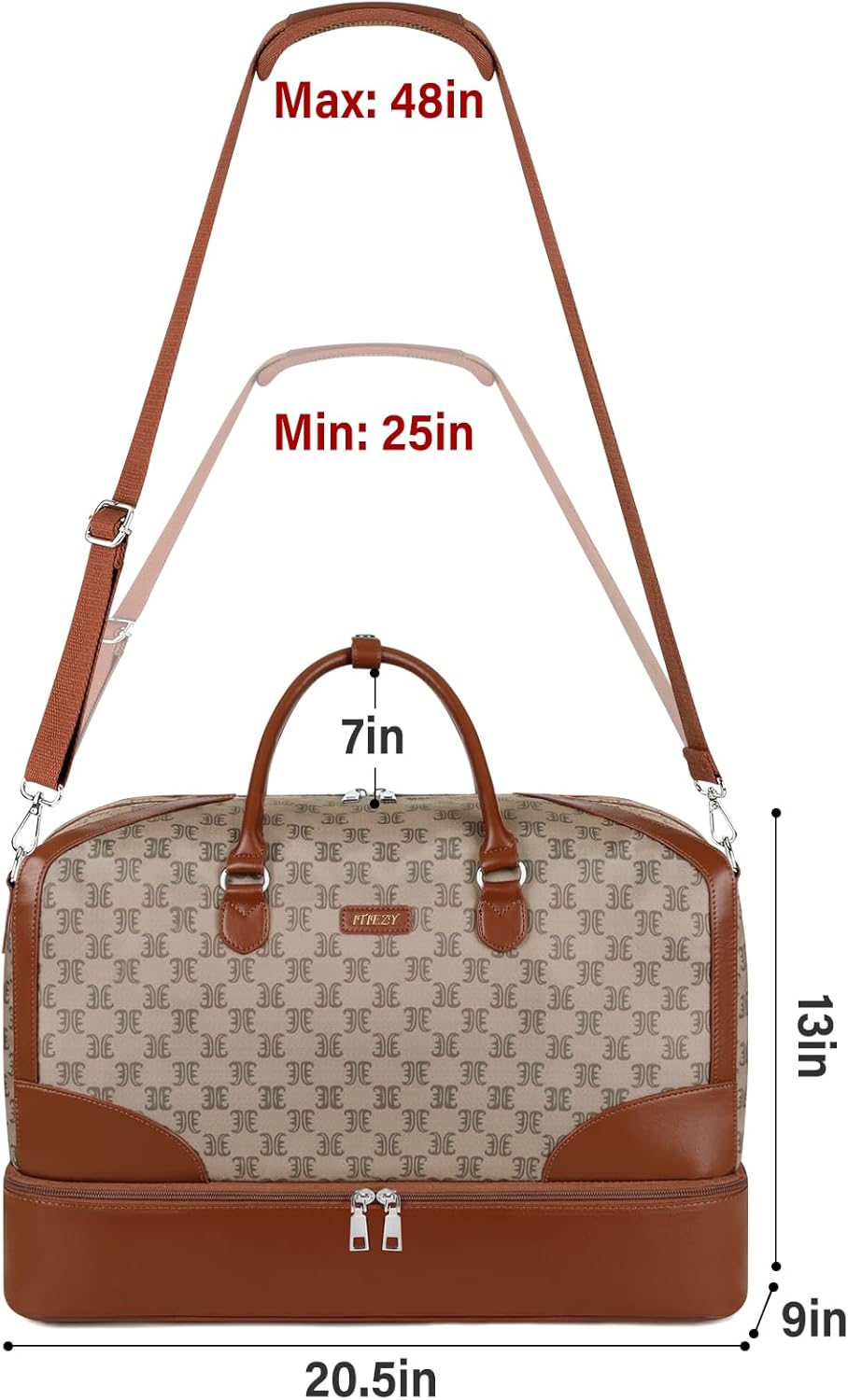 Weekender Bag for Women, Travel Duffel Bag Carry On Overnight Bag with Shoe Compartment Large Nylon Travel Weekend Tote Bag - Image 6