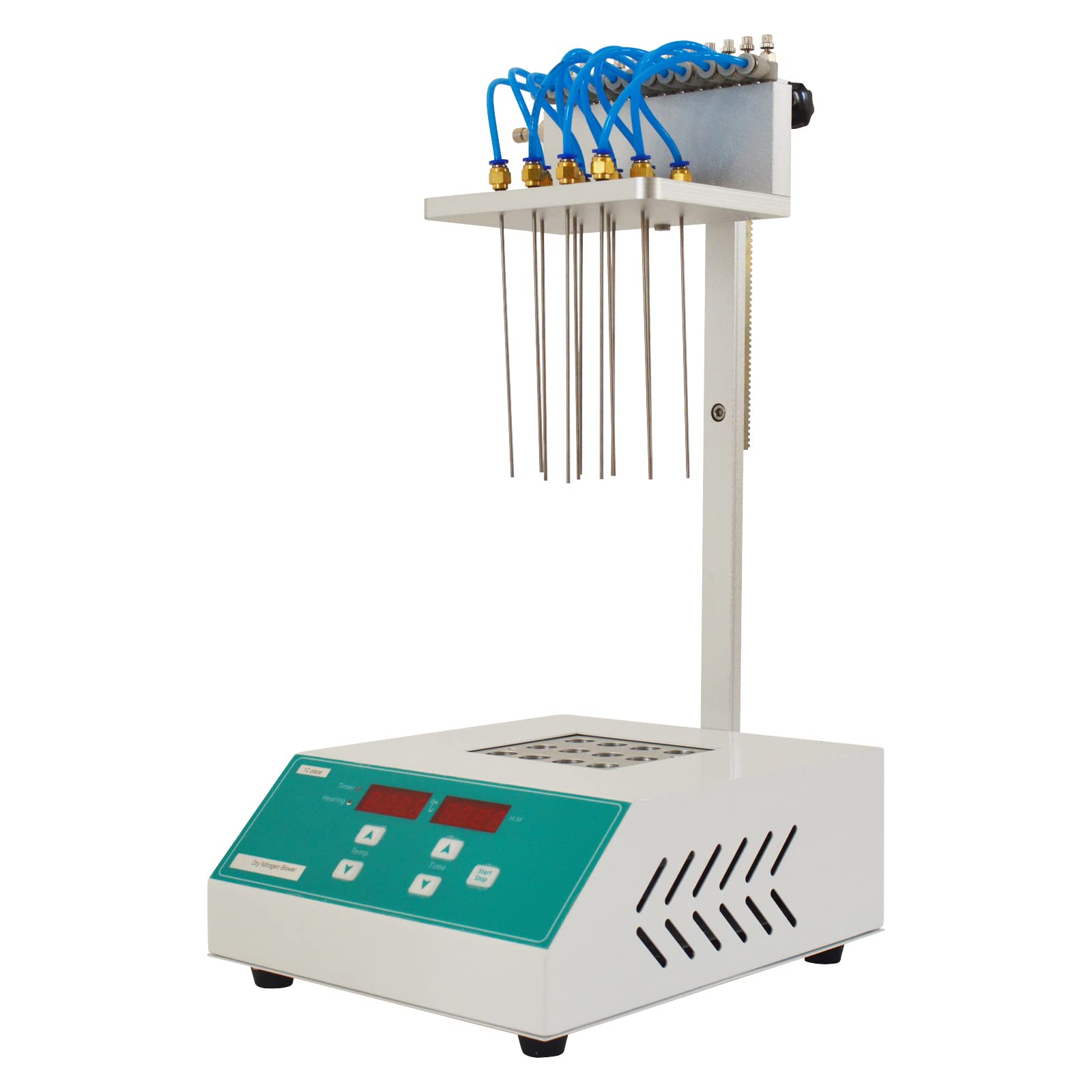 TECHTONGDA Sample Concentrator Dry-Type Nitrogen Evaporator 12-Gas-Needles Pressure Blowing Concentrator