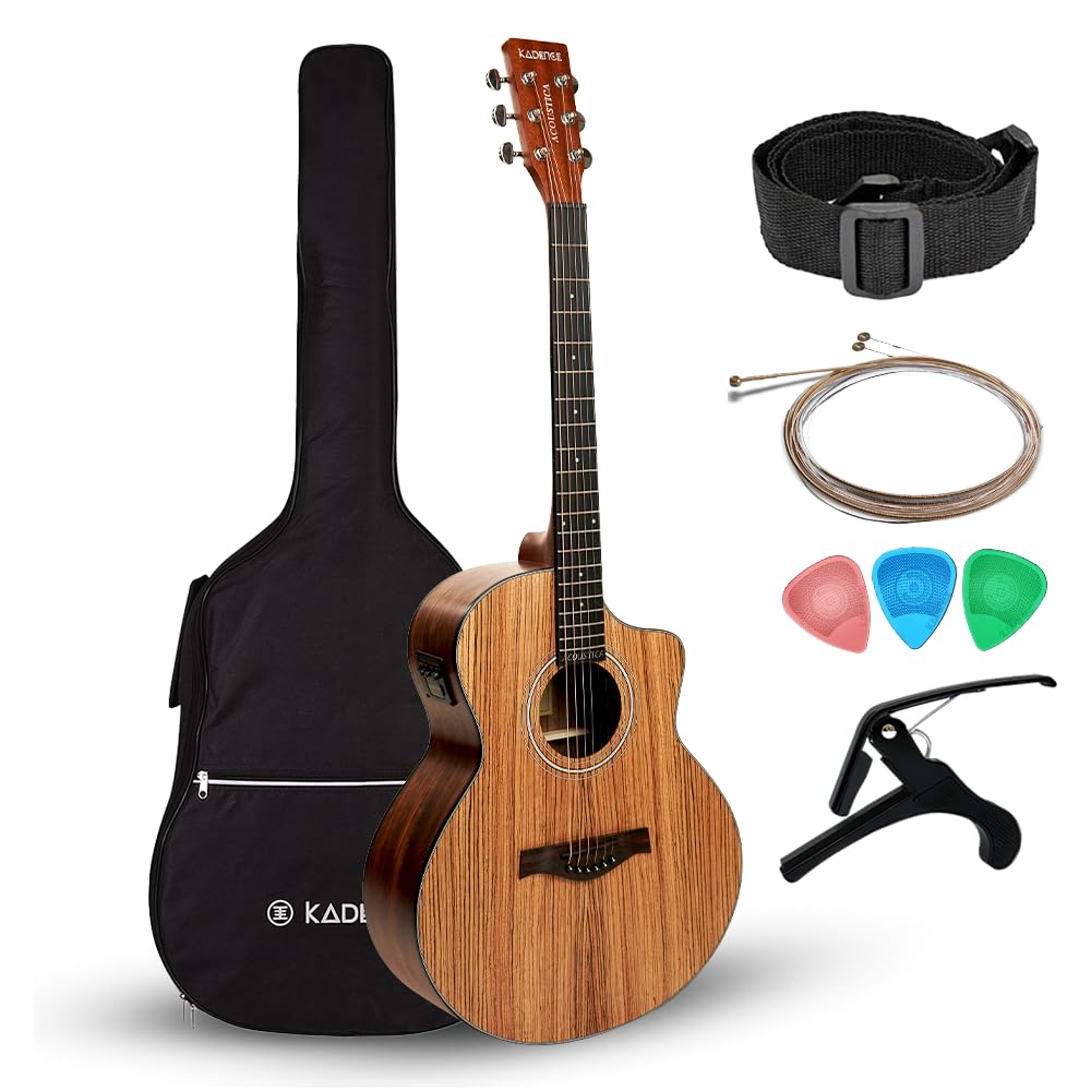 Amazon.com: Kadence Electric Acoustic Guitar A05EQN (Zebra Wood