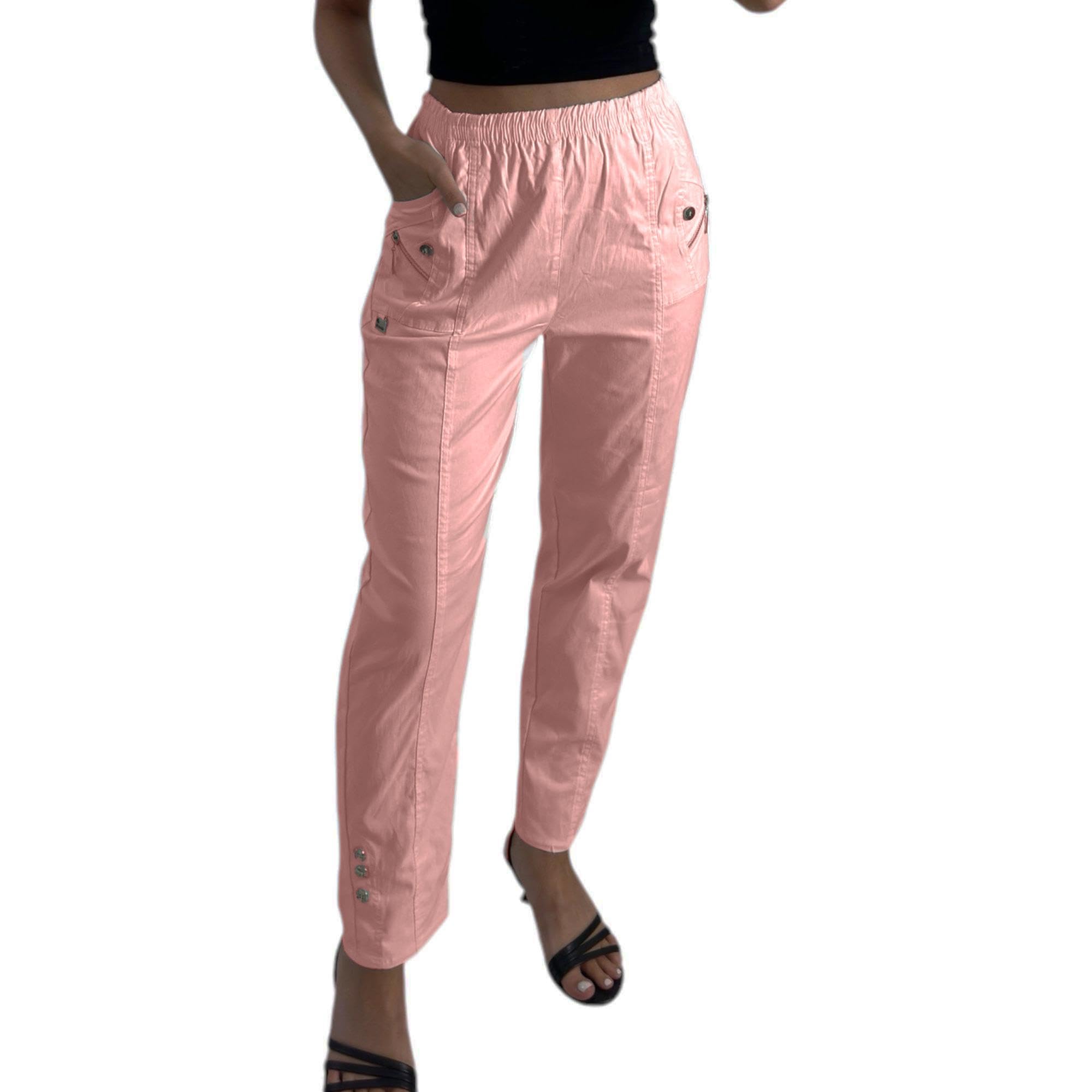 BSBAAA FASHIONS Short Femme 1/2 Longueur Cherry Berry Uni Extensible Taille Élastique Confort - Tailles 38-48