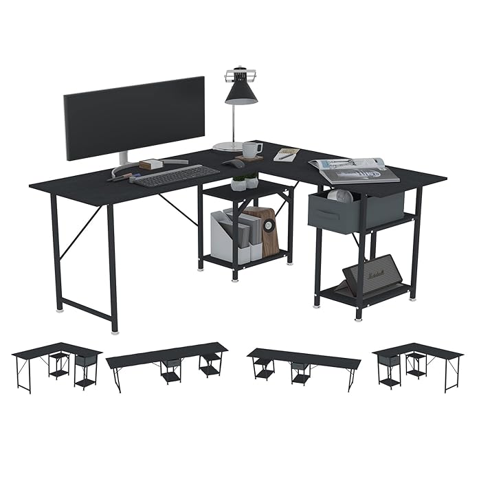 Buy DLIUZ Gaming Desk,L Shaped Desk with Drawer,Reversible Computer