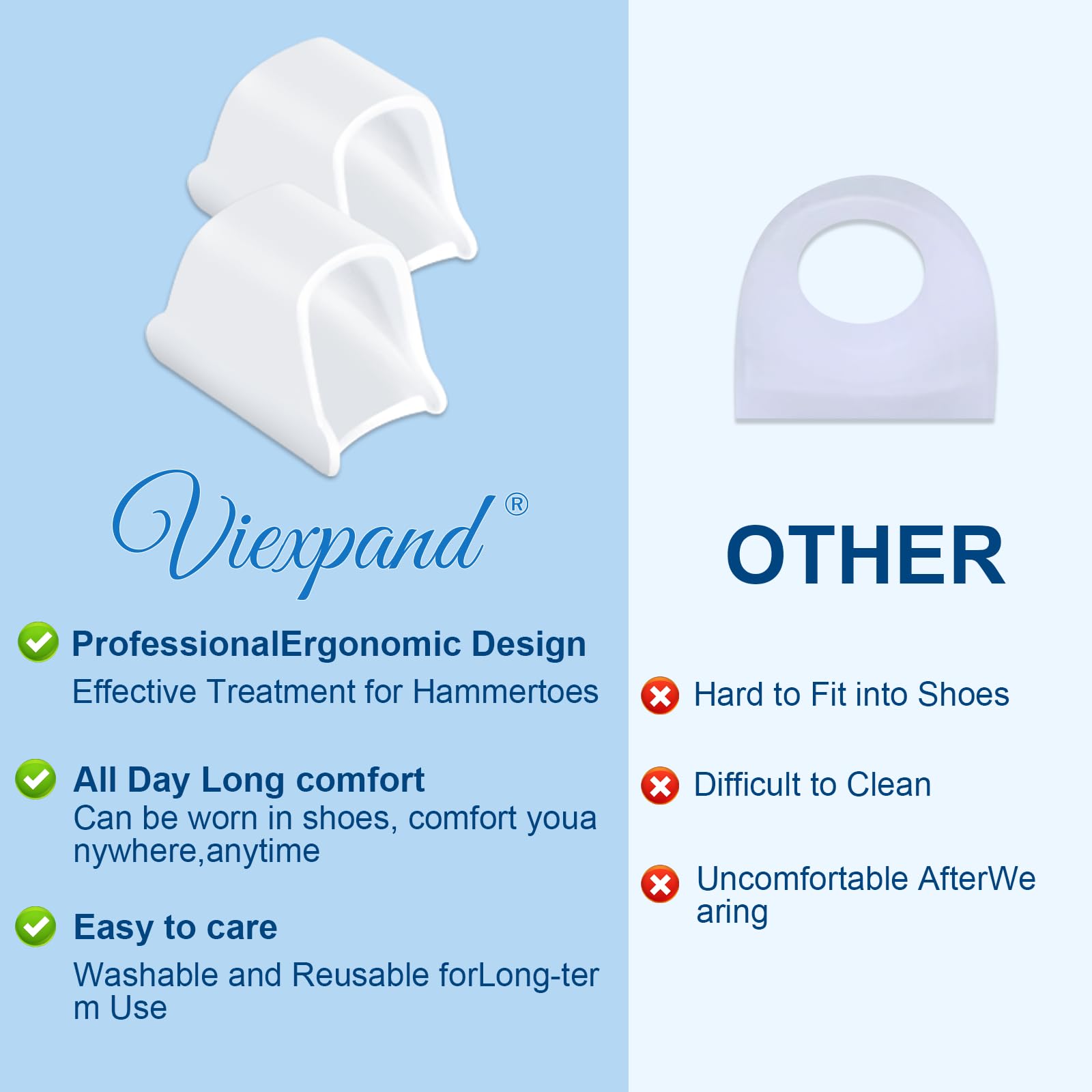 3 Diverse Dimensioni Correttore per Dita dei Piedi a Martello,Toe Splints Realign Bent, Si Adatta Alle Dita dei Piedi Senza Cadere,Hammertoe Corrector per Donne e Uomini,Morbido(Trasparente)