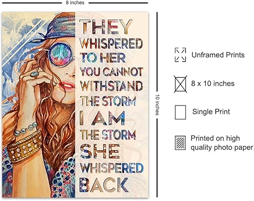 Miniatura 2 de Inspiration Hippie Boho Wall Decor - She Whispered Back I Am The Storm - Positive Quotes Wall Decor - Motivational poster - Boho-chic Living room
