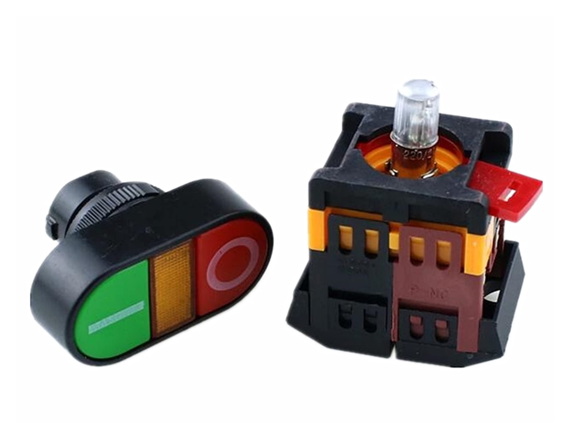 220V AC ON/OFF START STOP Momentanea Spingere Bottono Interruttore 22mm - Foto 8