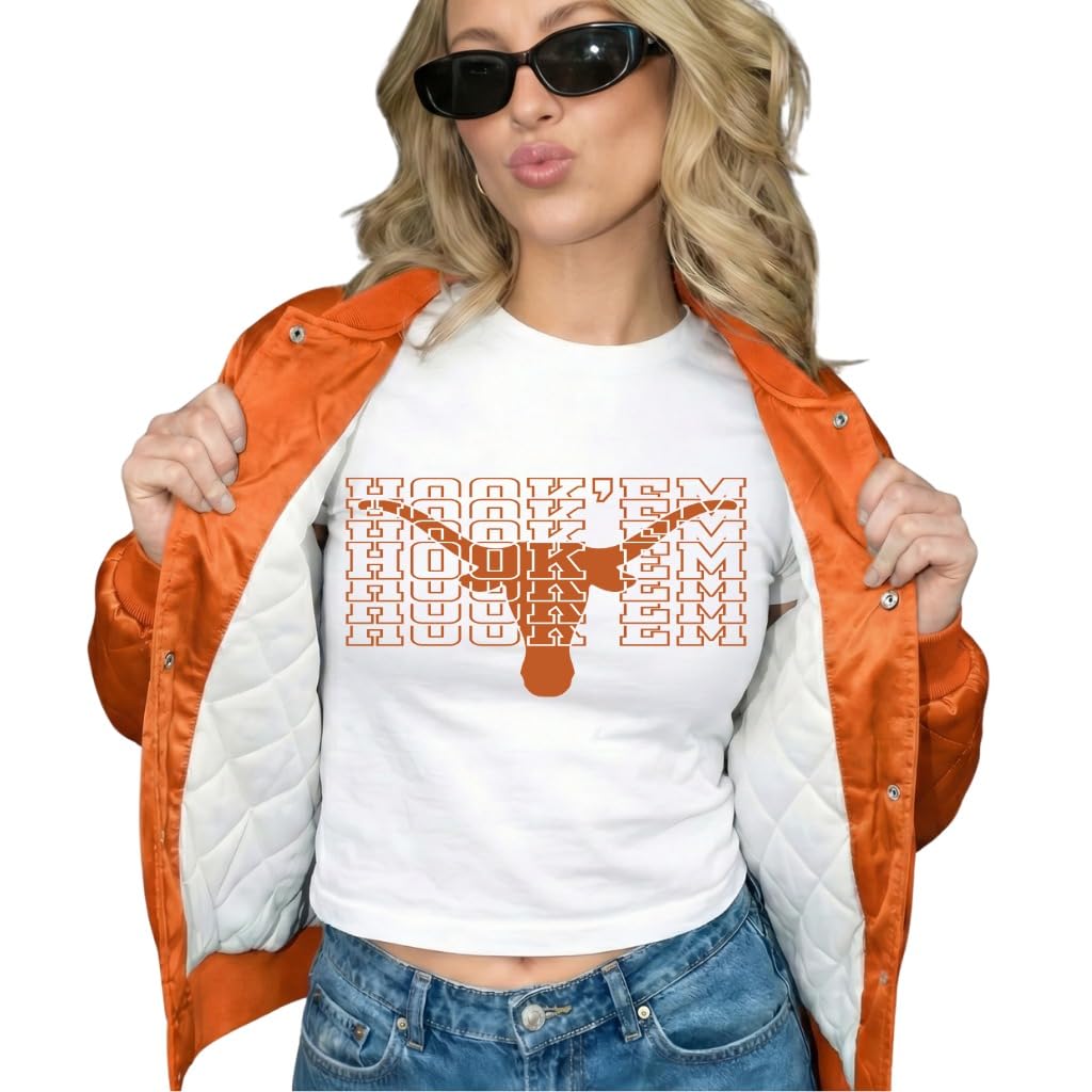 Hook em Horns Texas Shirt, Womens Texas Longhorn Shirt, Unisex Texas Sweatshirt, Burnt Or…