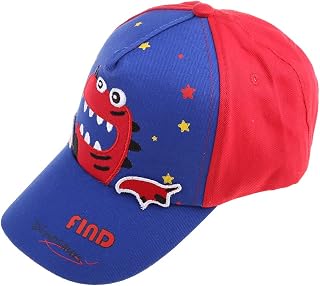Junhcone Boné de beisebol infantil com estampa de dinossauro, bordado, respirável, malha nas costas, Azul, Tamanho Único
