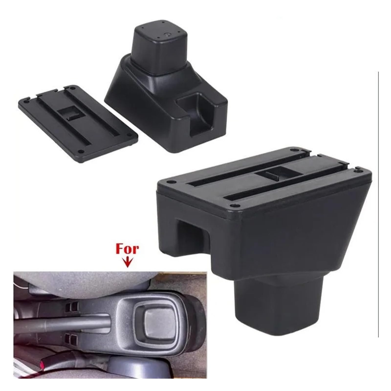 Box Bracciolo Console Centrale Per SUZUKI SX4 2007-2019 Bracciolo Box Storage Dedicato Ricambi Retrofit Accessori Interni Auto Bracciolos centrales auto(A Black line NO USB)