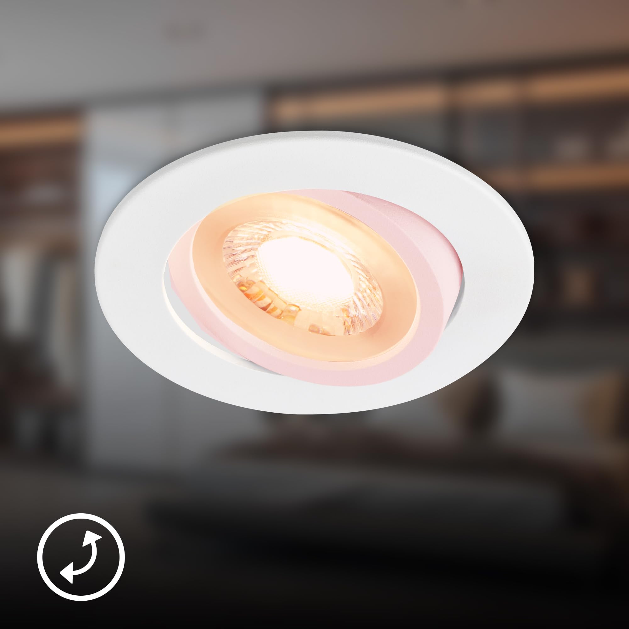BRILONER - Pack 3 Downlights LED techo empotrables planos 230V, orientables, luz blanca cálida, ojos buey para, foco empotrable, 8 x 2,2 cm, blanco