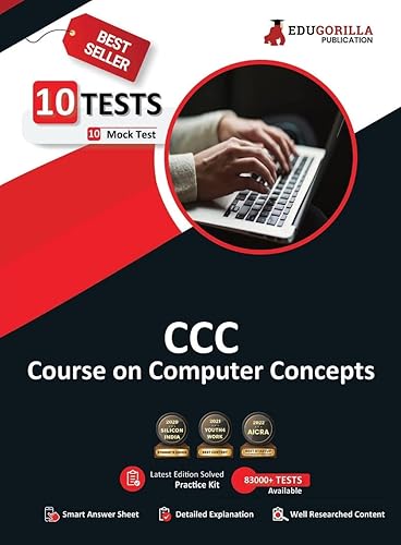 CCC Book 2024 : Course on Computer Concepts Based on NIELIT (English Edition) - 10 Full Length Mock Tests (1000 Solved Objective Questions) with Free Access to Online Tests