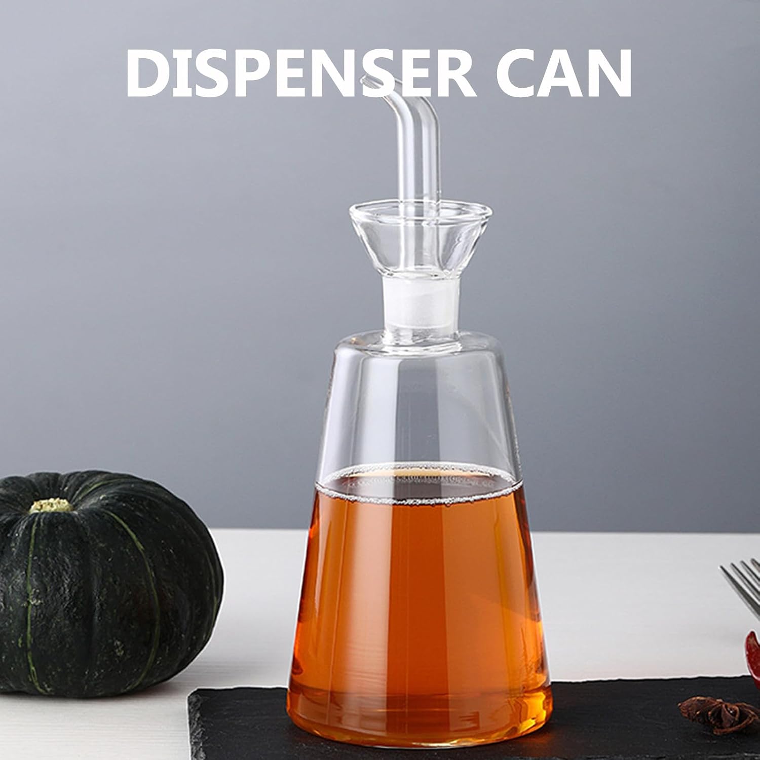 Glass Oil Dispenser Bottle 500ml, Kitchen Vinegar and Soy Sauce Container, Practical Glass Oil Pot for Cooking and Seasoning