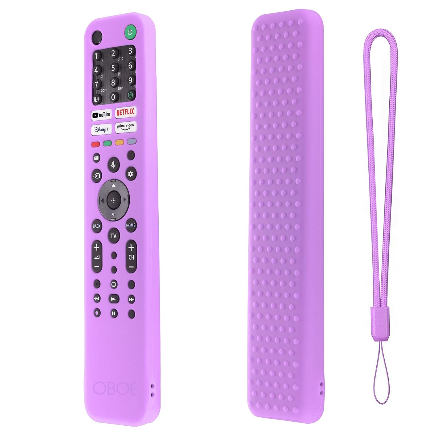 OBOE Silicone Full Wrap Rmf-Tx520P Case For Sony Smart Tv Voice Remote A80J X80J X85J X90J X95J Shockproof Protective Cover With Remote Loop, Purple OBOE Silicone Full Wrap Rmf-Tx520P Case For Sony Smart Tv Voice Remote A80J X80J X85J X90J X95J Shockproof Protective Cover With Remote Loop, Purple