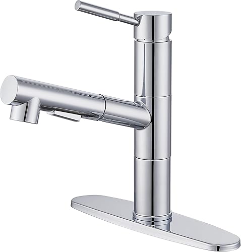 Miniatura 1 de Grifos de cocina, grifo de cocina cromado con rociador extraíble, moderno grifo de fregadero de cocina de acero inoxidable comercial RV grifo de