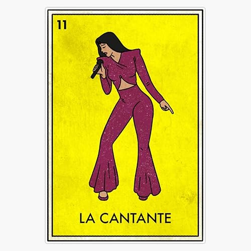 La Cantante - Adhesivo de vinilo para ventana con temática de tarjeta de bingo de lotería mexicana, 5 pulgadas