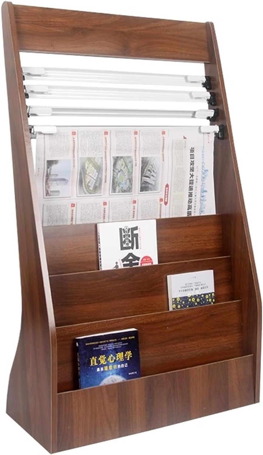 Vertikaler Zeitschriften- und Prospektständer aus Holz, bodenstehend, mit elegantem Design