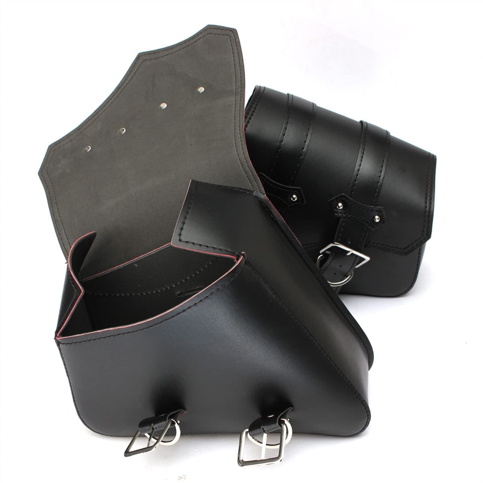 Universel Une Paire De Sacoches De Moto en Cuir PU Outil De Rangement Sacoches Pochette Sac Latéral pour Harley pour Davidson Touring Cruiser Accessoires latéraux