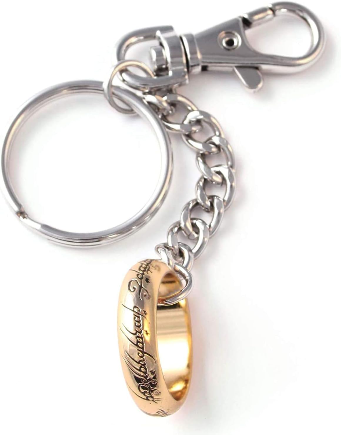 Lord of the Rings One Ring Keychain - 2.6in (6.5cm) LOTR Film Set Movie Merchandise Jewellery Props Gifts
