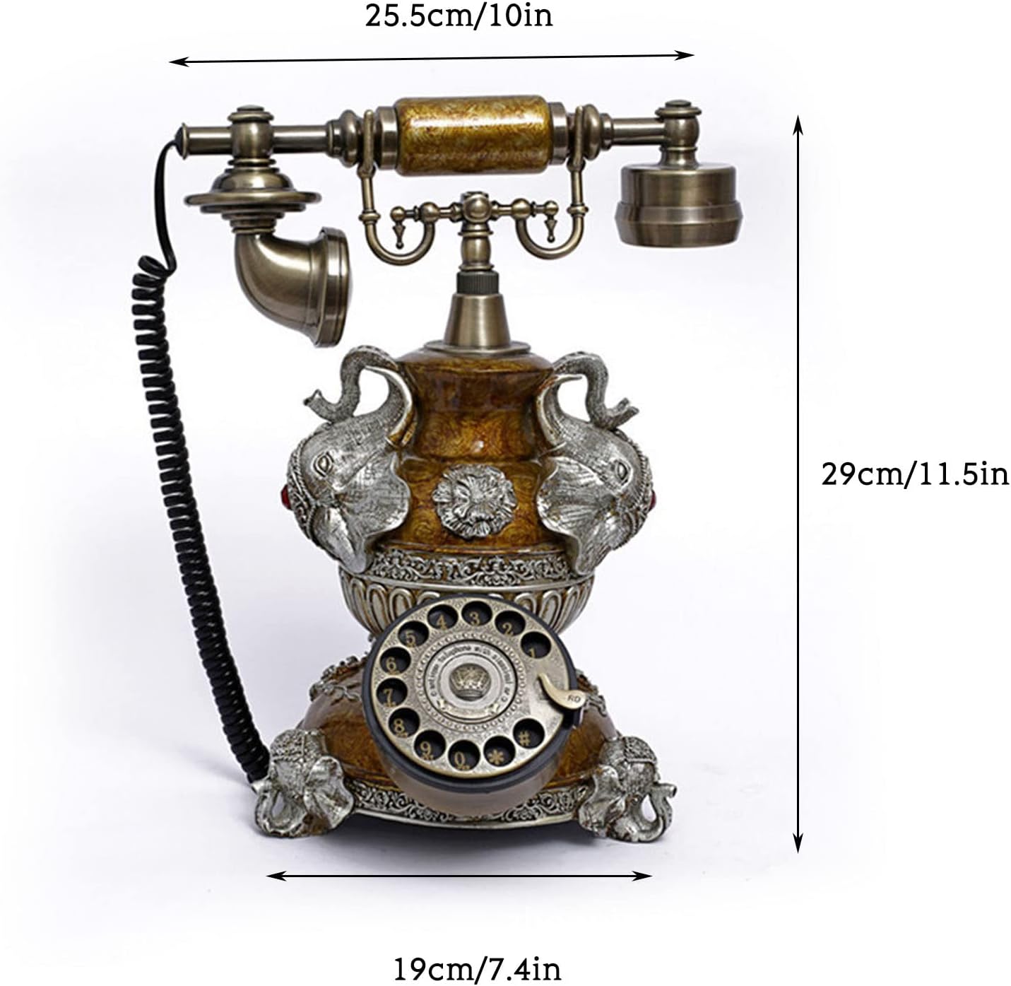 Retro Telephone,Retro Design Corded Phone, High-End European Style Classic Rotary Dial Desk Telephone Decorative Telephone for Home, Office & Hotel
