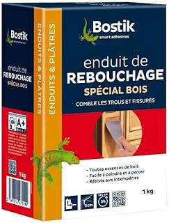 Publicité sponsorisée - Bostik Enduit de Rebouchage Prêt à l'Emploi Spécial Bois – Pâte à Bois en Poudre – Intérieur et Ex...