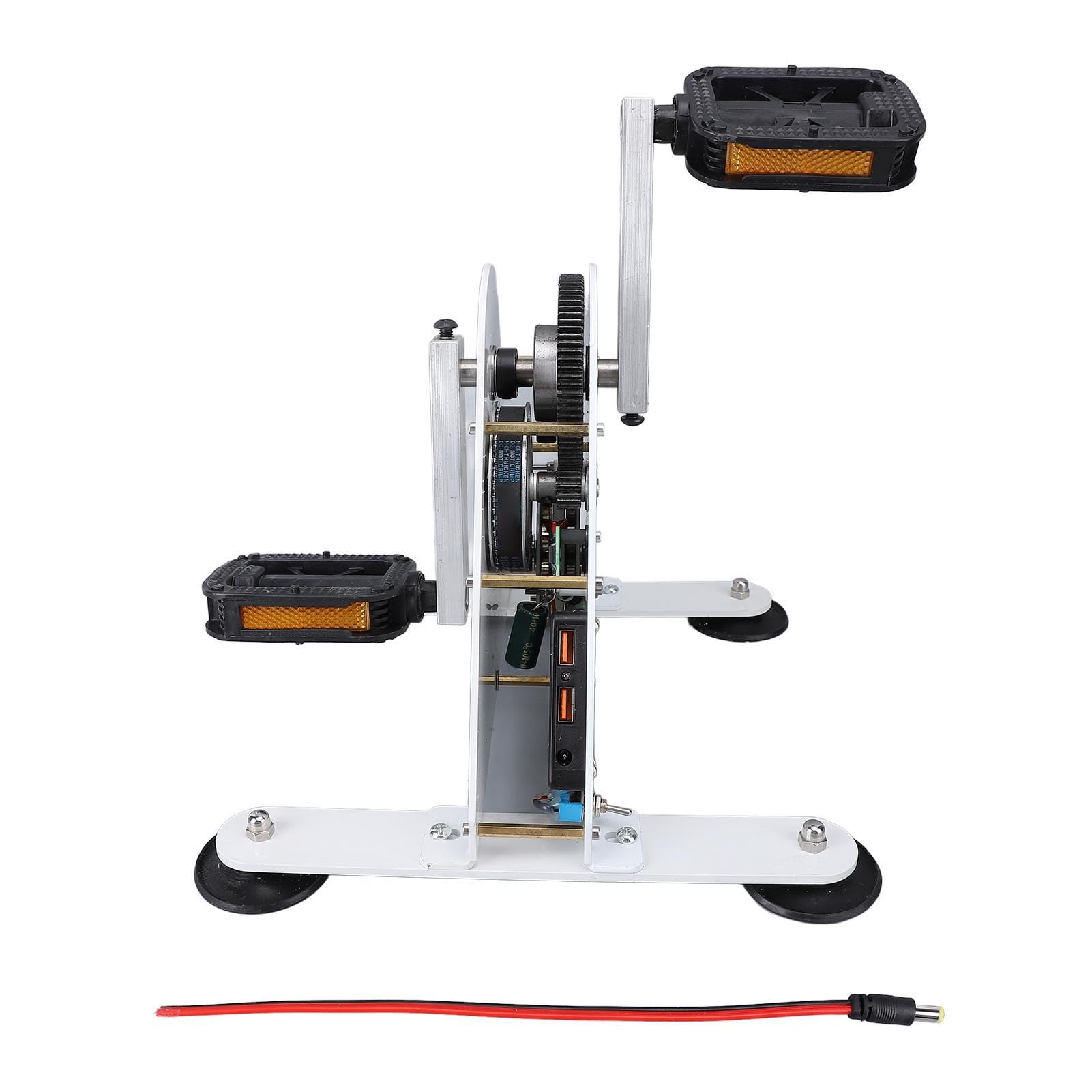 Eujgoov Generatore a Pedale 100W, di Ingranaggi in Metallo e Cinghia Silenziosa, 2 Uscite USB Ricarica Rapida DC 1-35V per Campeggio Alimentazione di Emergenza e Dispositivi a Basso