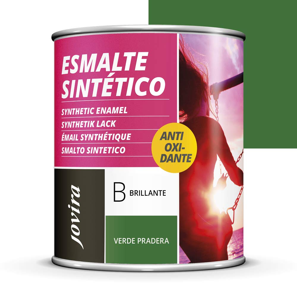 JOVIRA PINTURAS Esmalte Directo sobre Óxido Antioxidante Brillo. Protección y decoración de superficies de acero, hierro y madera, hierro y acero. (750 Mililitros, verde primavera)