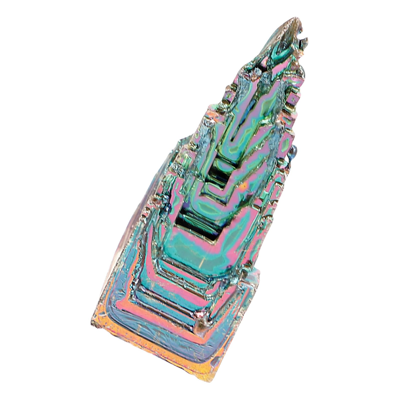 Healeved Desktop Bismuth Crystal Specimen Craft Decorative Bismuth Crystal Stone Statue Table Bismuth Crystal