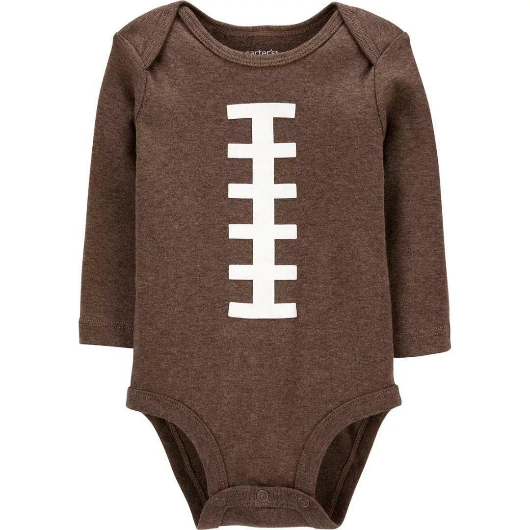 Carter's Baby Boy's Thanksgiving Football Long Sleeve Bodysuit (3 Months), Brown