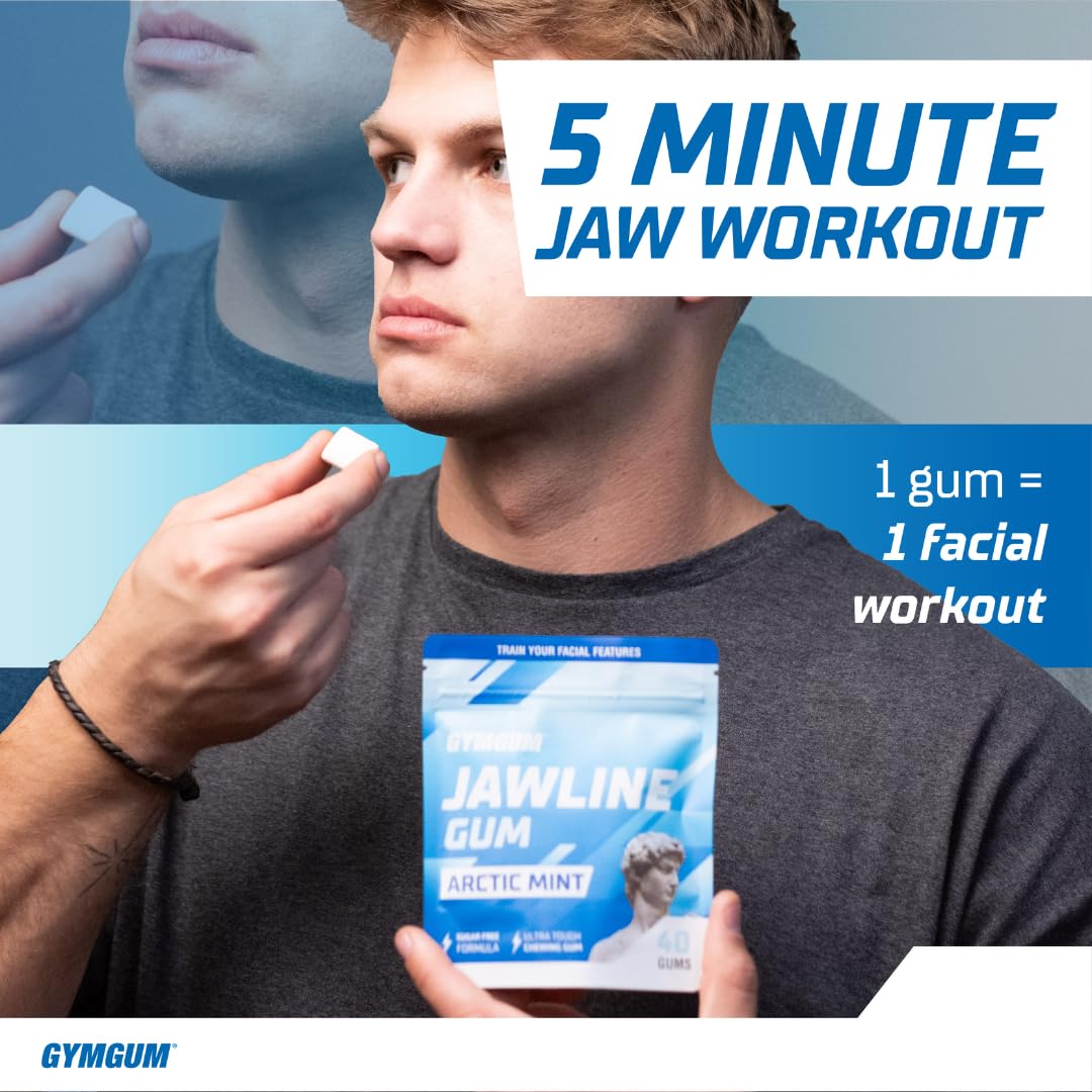 Gymgum Jawline Gum Hard Chewing Gum For Jaw Strength Train Your