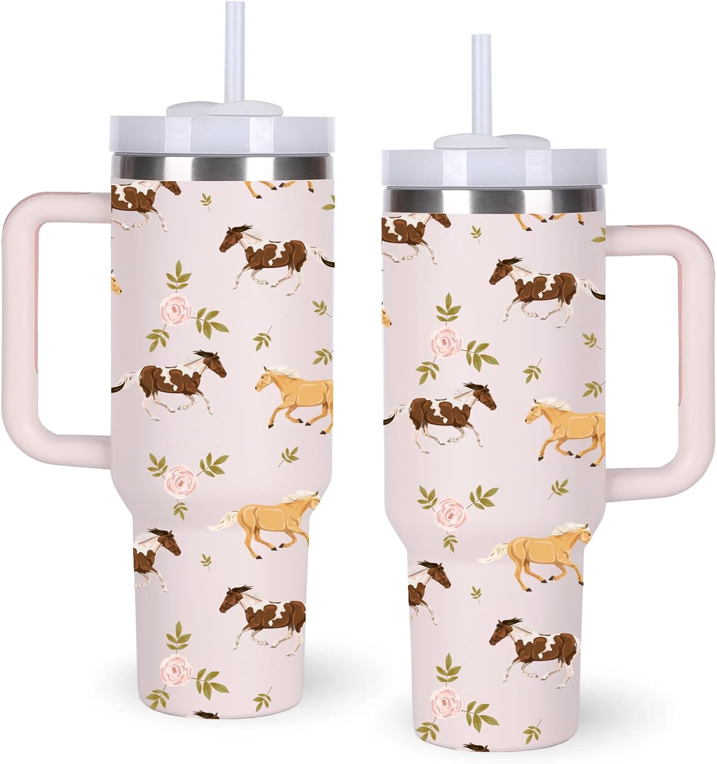 momocici 40oz Horses Tumbler with Handle Gifts for Women.Horse Lover Cups Tumbler Gifts for Women.40 oz Birthday Christmas Horse Cup Tumblers for Horses Lover.