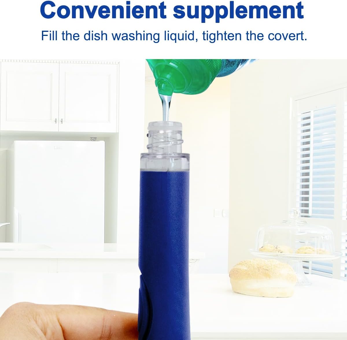 CELOX Dish Wand for Kitchen Sink, Dish Scrubber with Soap Dispenser