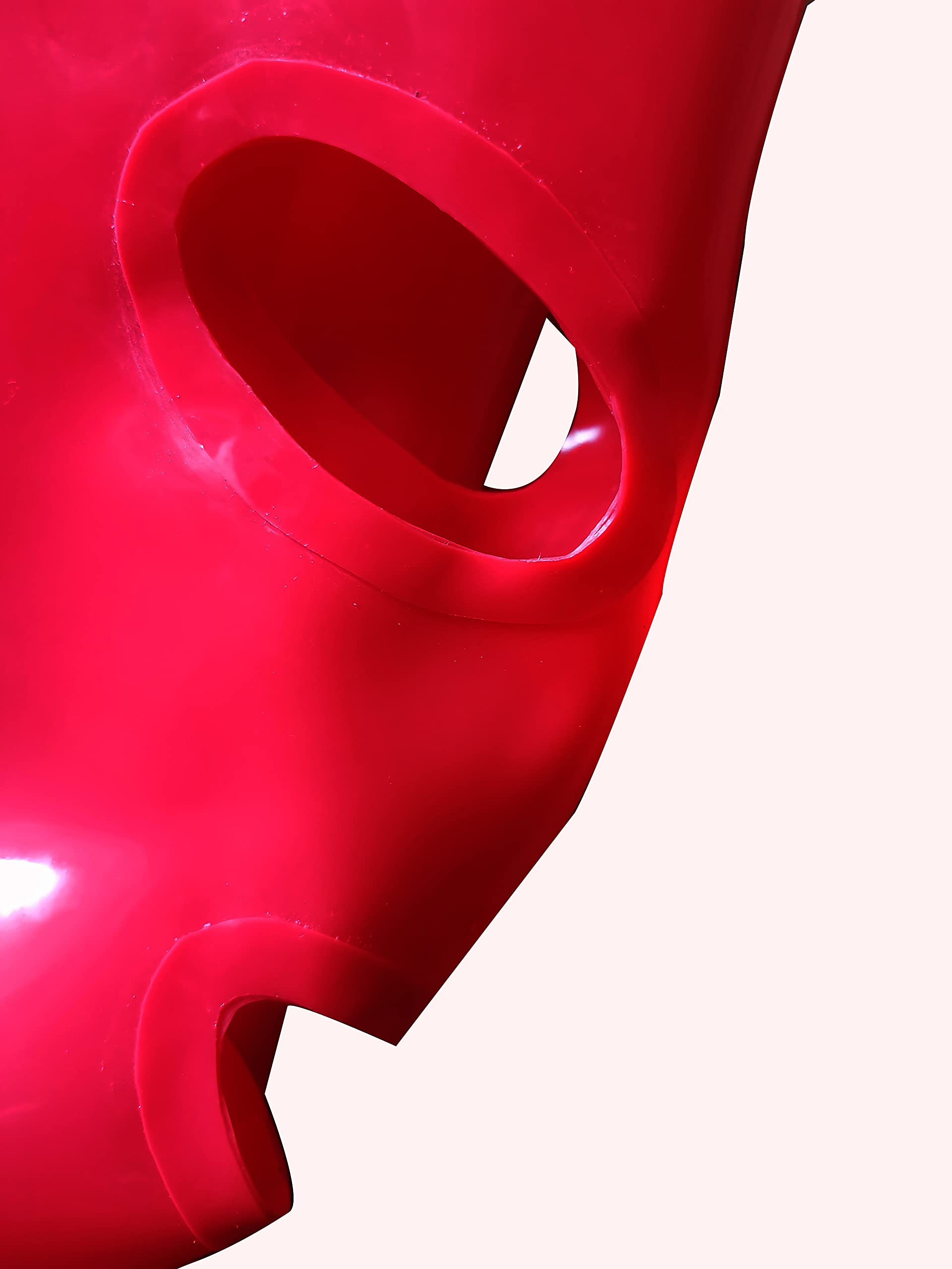 MFMYEE máscara de látex 100% goma SM máscara de esclavitud completa fetiche, máscara de juego de roles, incluye peluca (rojo)