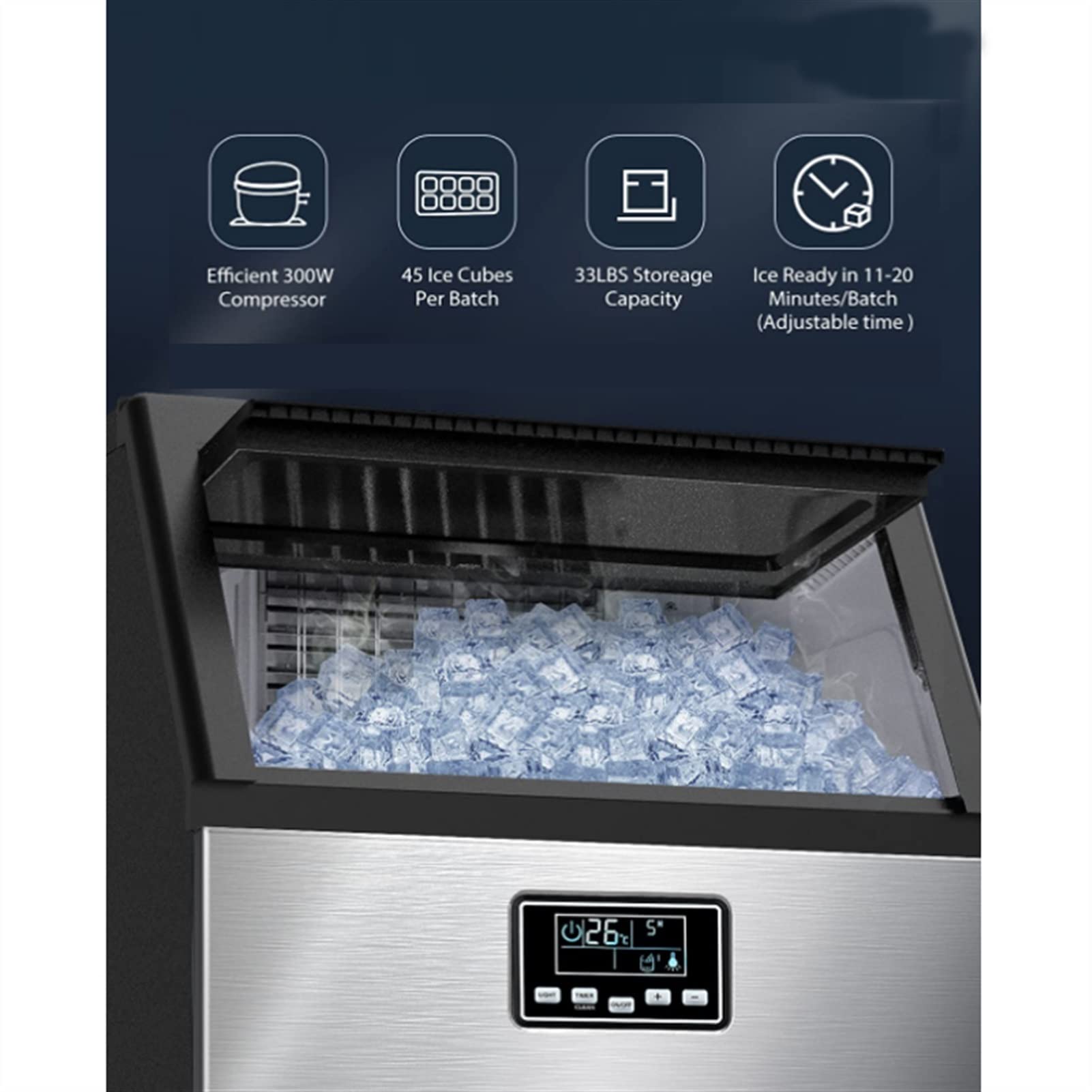 Amazon.co.jp: 製氷機 キューブアイス アイスメーカー 68kgアイス