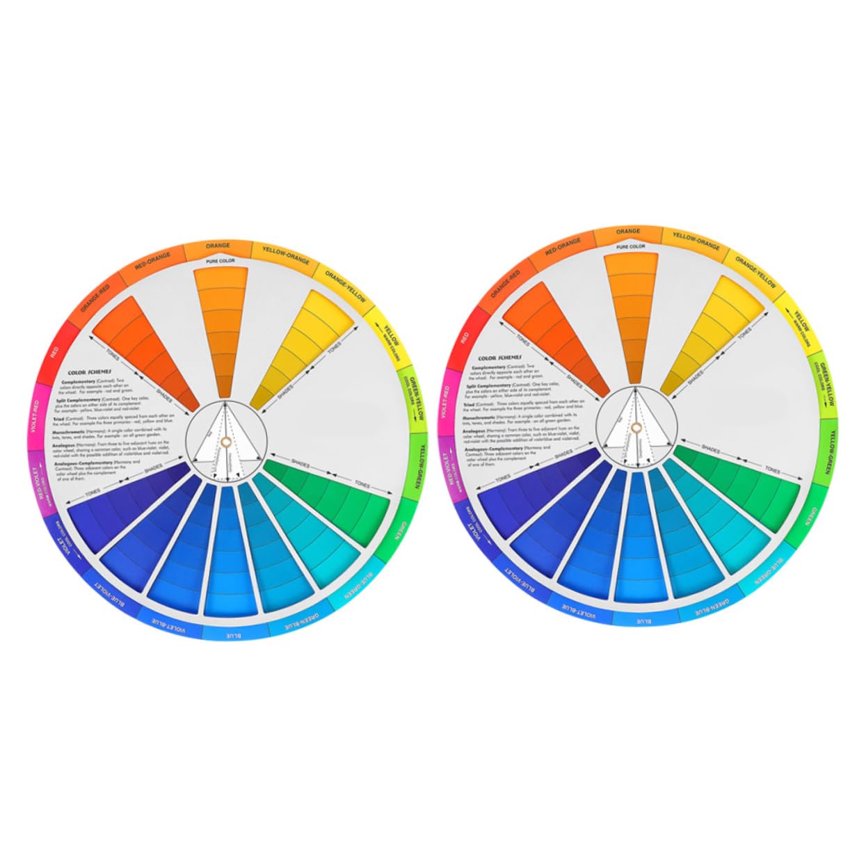 ARTIBETTER 2Pcs Color Mixing Guide Wheel Gradient Color Chart for Easy Paint Blending and Learning Compact Art Tool for Artists Amateurs and Professionals for Makeup and Creative