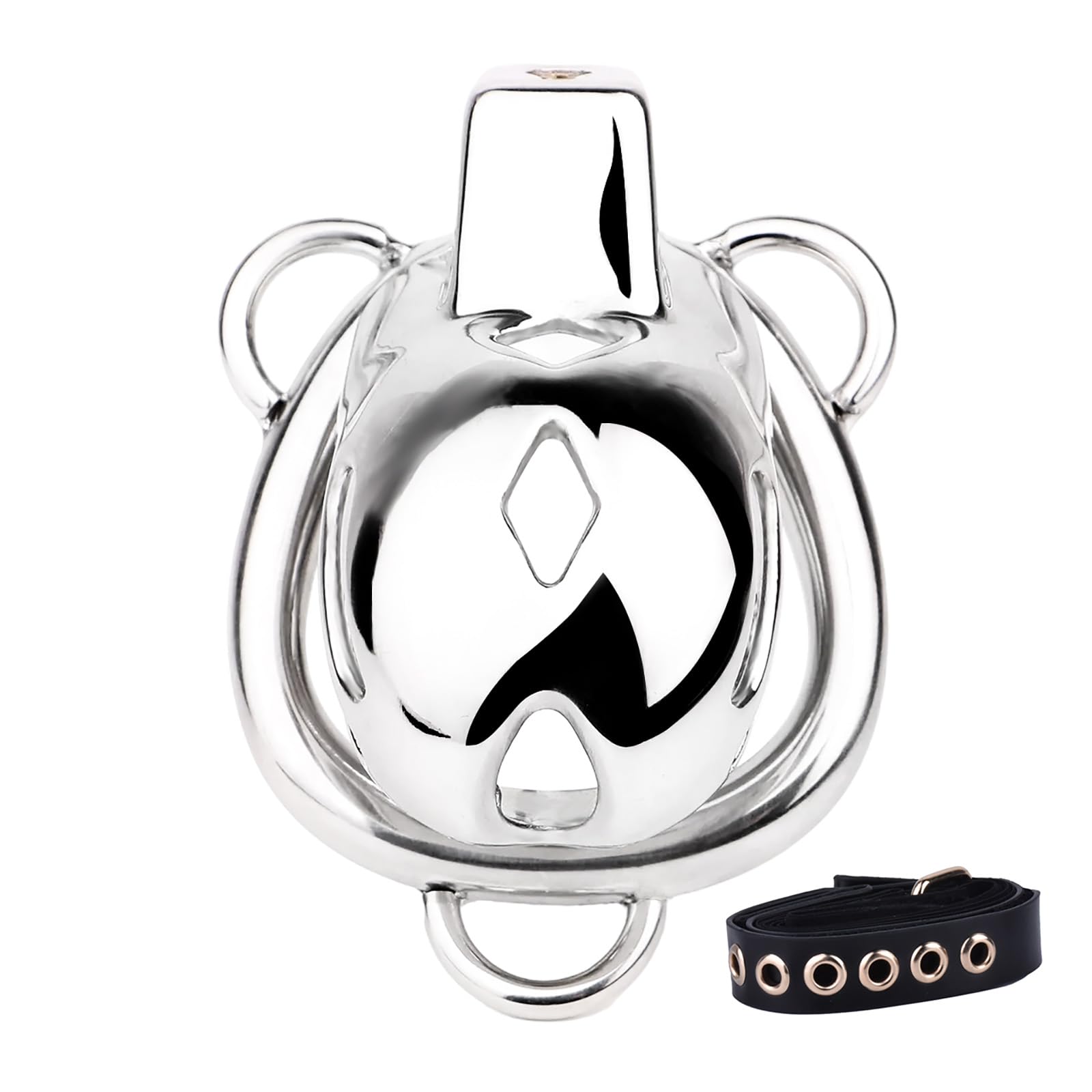 Hollow Chastity Cage hommes avec 3-Way Fixed Adjustable Belt, Cage de chasteté hommes adultes jouets sexuels, Smooth One-Piece Design, cage à pénis pour SM Bondage (54mm)