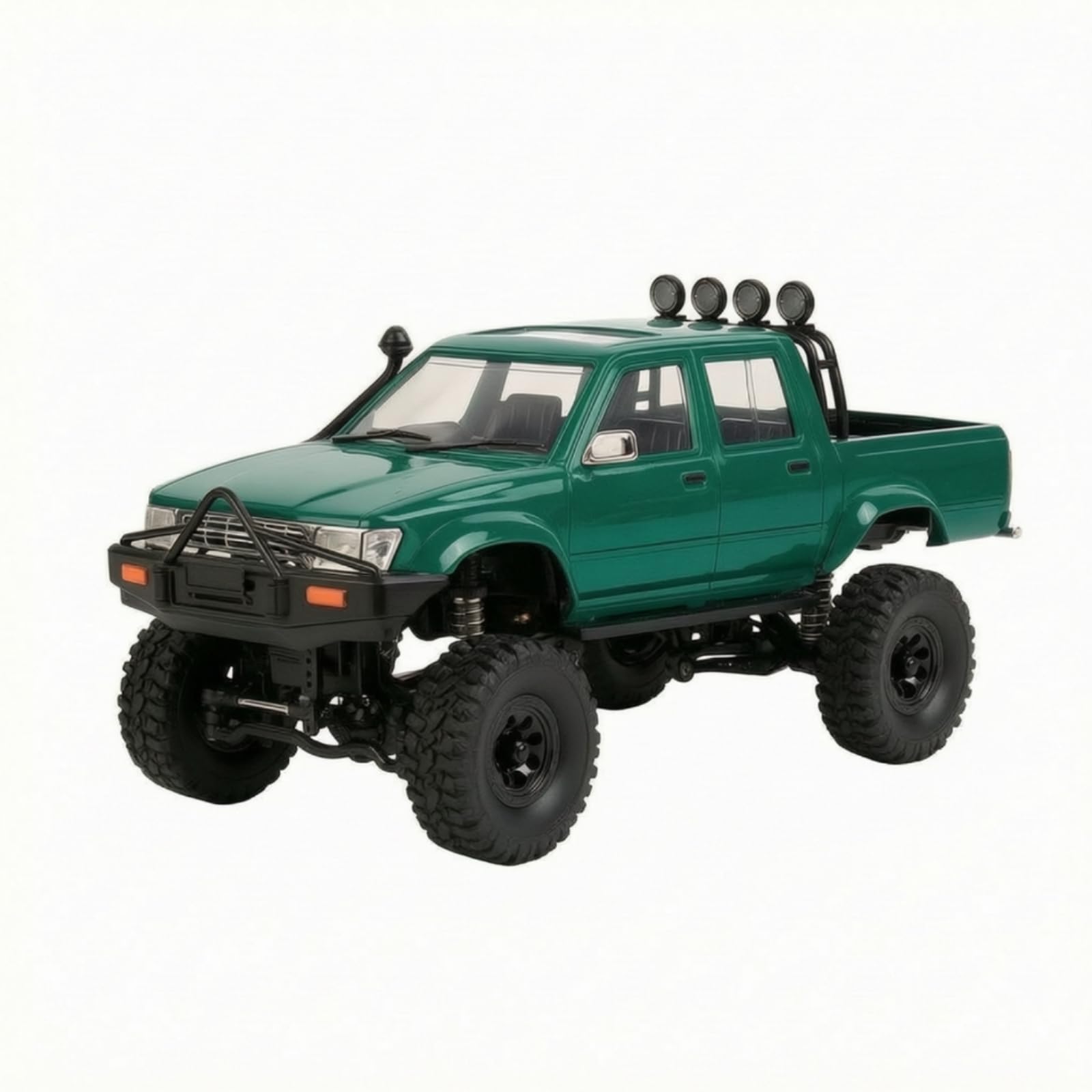 Veicolo Fuoristrada per Bambini Macchina Radiocomandata Pickup Crawler 4x4 Camion Telaio Robusto Componenti Metallo Ricarica Rapida USB Adatto per, Verde