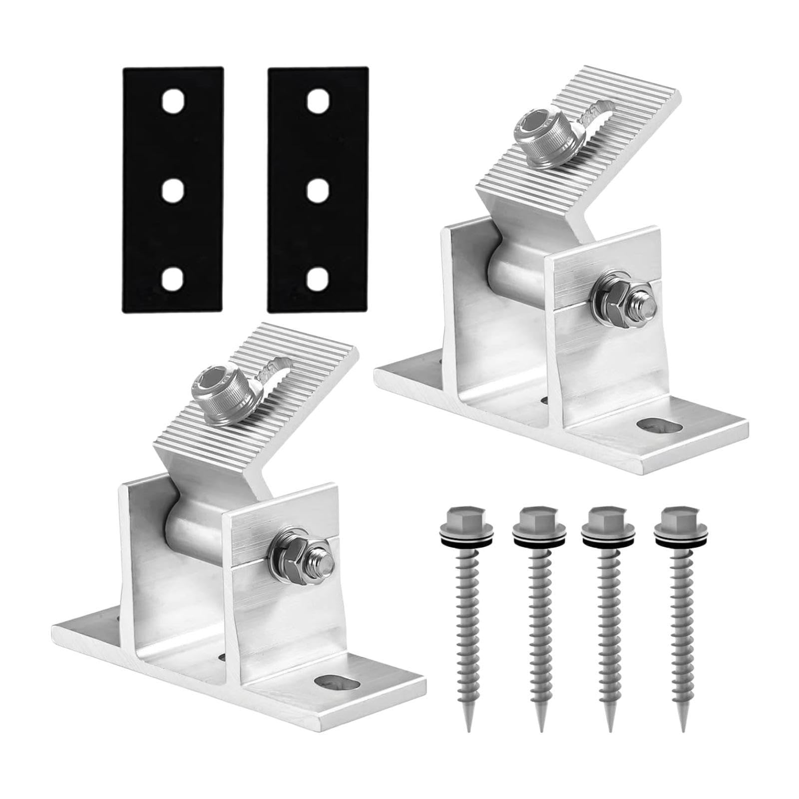 2Pcs Solar Panel Mount Brackets Aluminum Alloy Boat Yachts Garage Tilt Angle-image-21