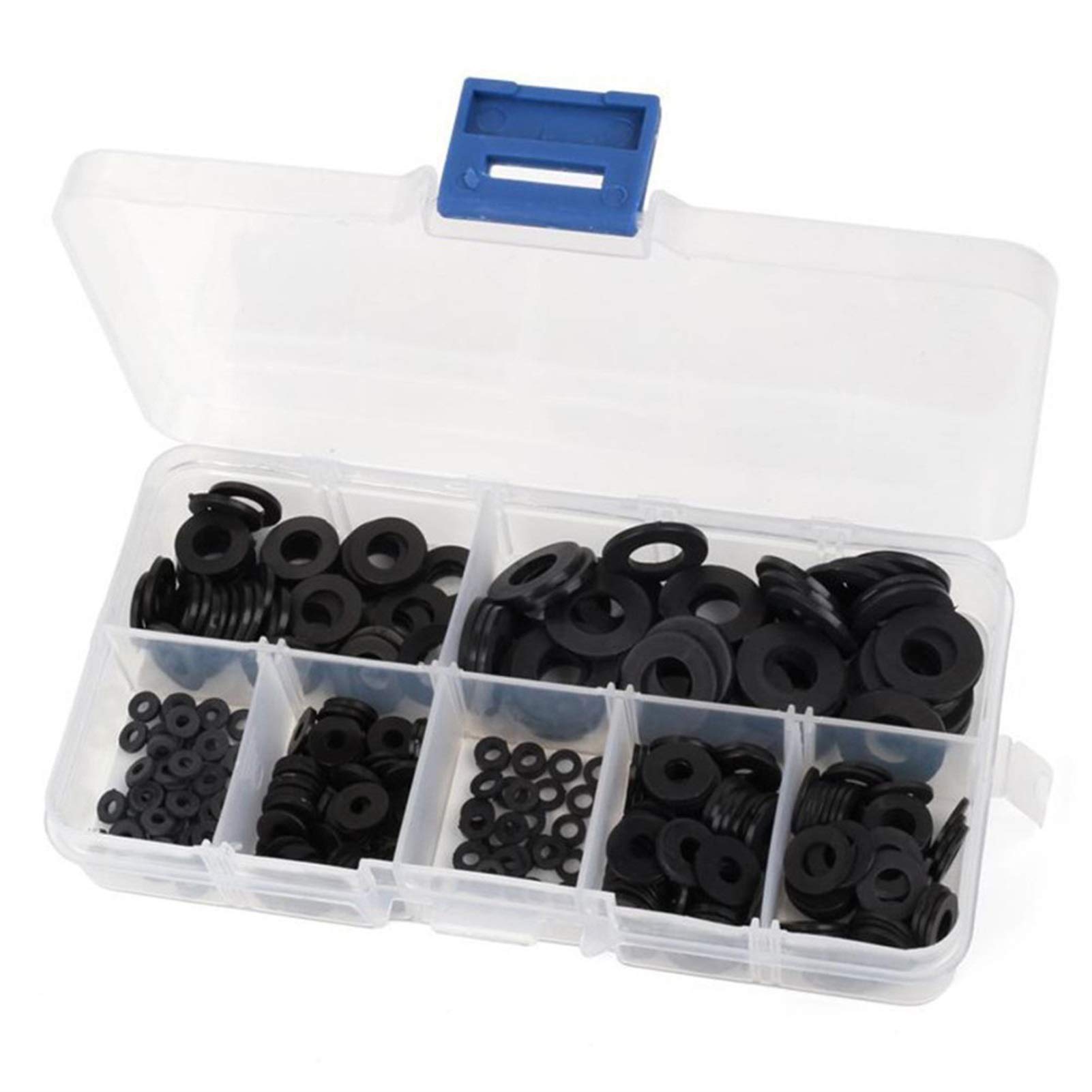 Unterlegscheibe, 350-tlg. schwarzes Nylon-Unterlegscheiben-Sortiment M2/M2,5/M3/M4/M5/M6/M8, Hardware-Zubehör, Befestigungselemente für die Metallbearbeitung, Verschiedene Haushaltsgegenstän
