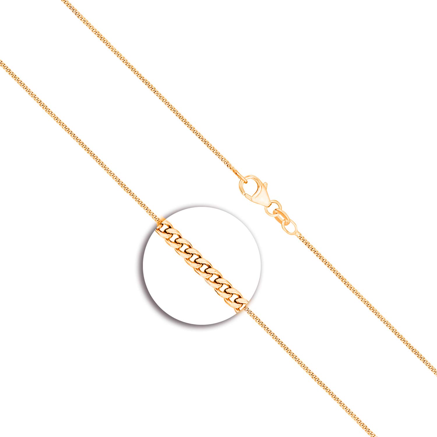 EDELIND 18K 14K 8K Cadena barbada Plana Fina 1.1 mm I Oro Amarillo 750 585 333 I Collar Cadena Unisex de Oro Macizo para Mujer Hombre Niños de 36 a 80 cm I Caja de Regalo de joyería